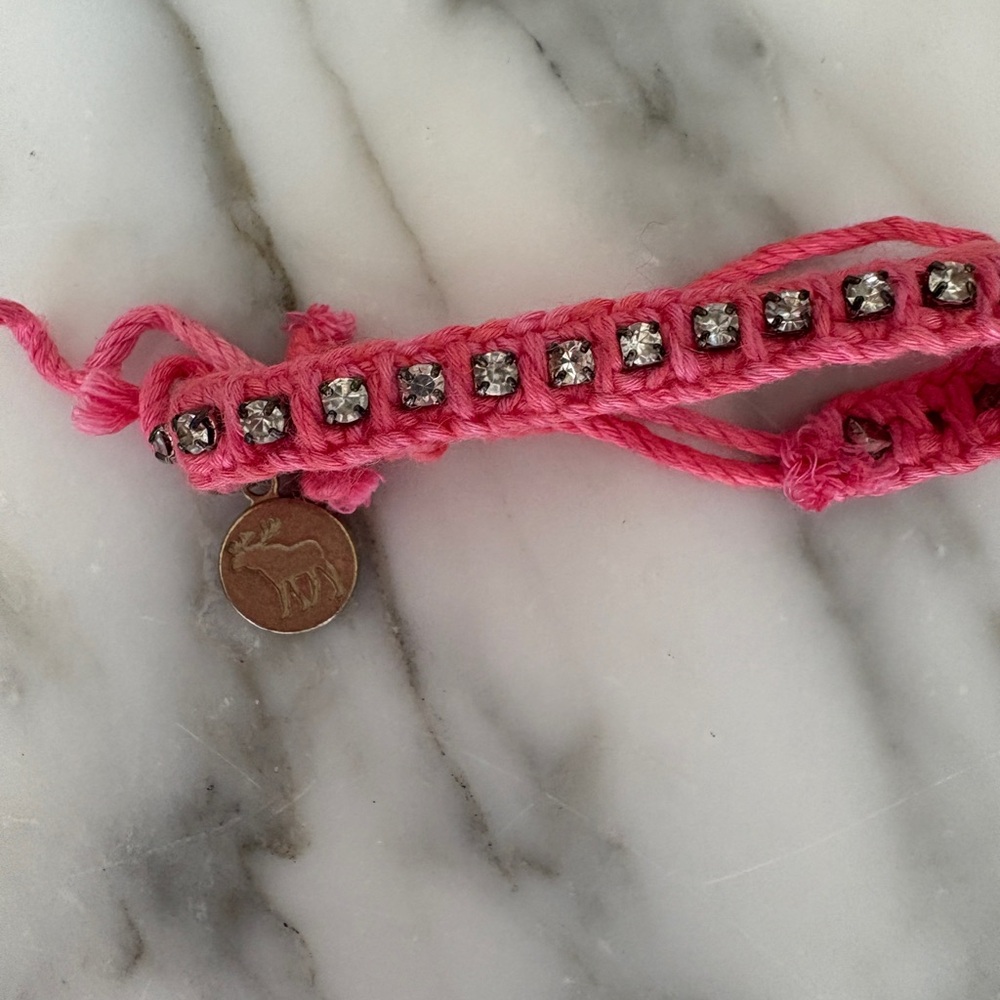 Bundle of Abercrombie Pink Bracelet & a White Quartz Bracelet